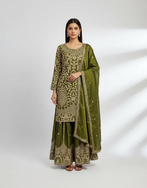 Green Color Sharara Suit