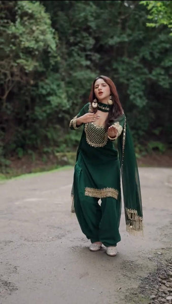 Premium Faux Georgette Patiyala Suit Set