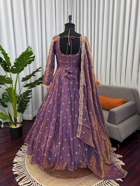 Exquisite Fendy Silk Gown Set