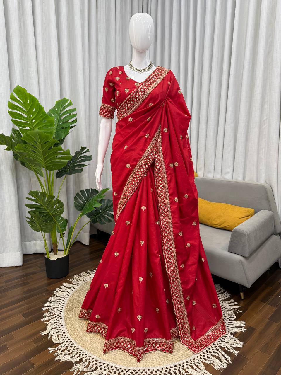 Jalpari Silk Saree with Intricate Sequence Embroidery