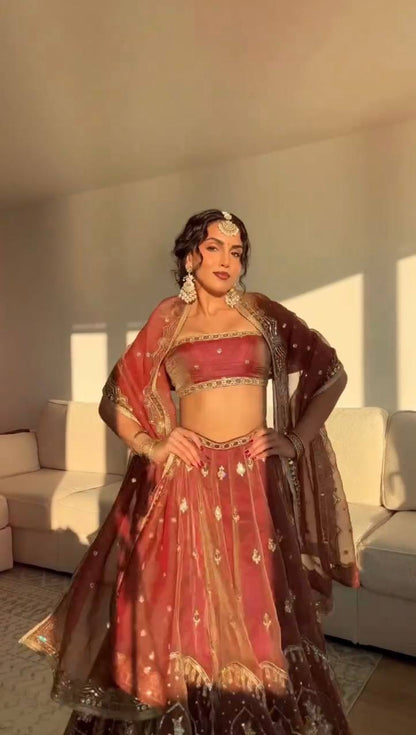 Exquisite Krishma Silk Lehenga Choli Set with Intricate Sequence Work