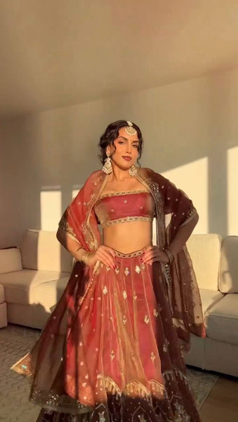 Exquisite Krishma Silk Lehenga Choli Set with Intricate Sequence Work