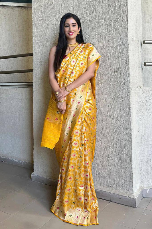 Soft Lichi Silk Saree with Rich Jacquard Work