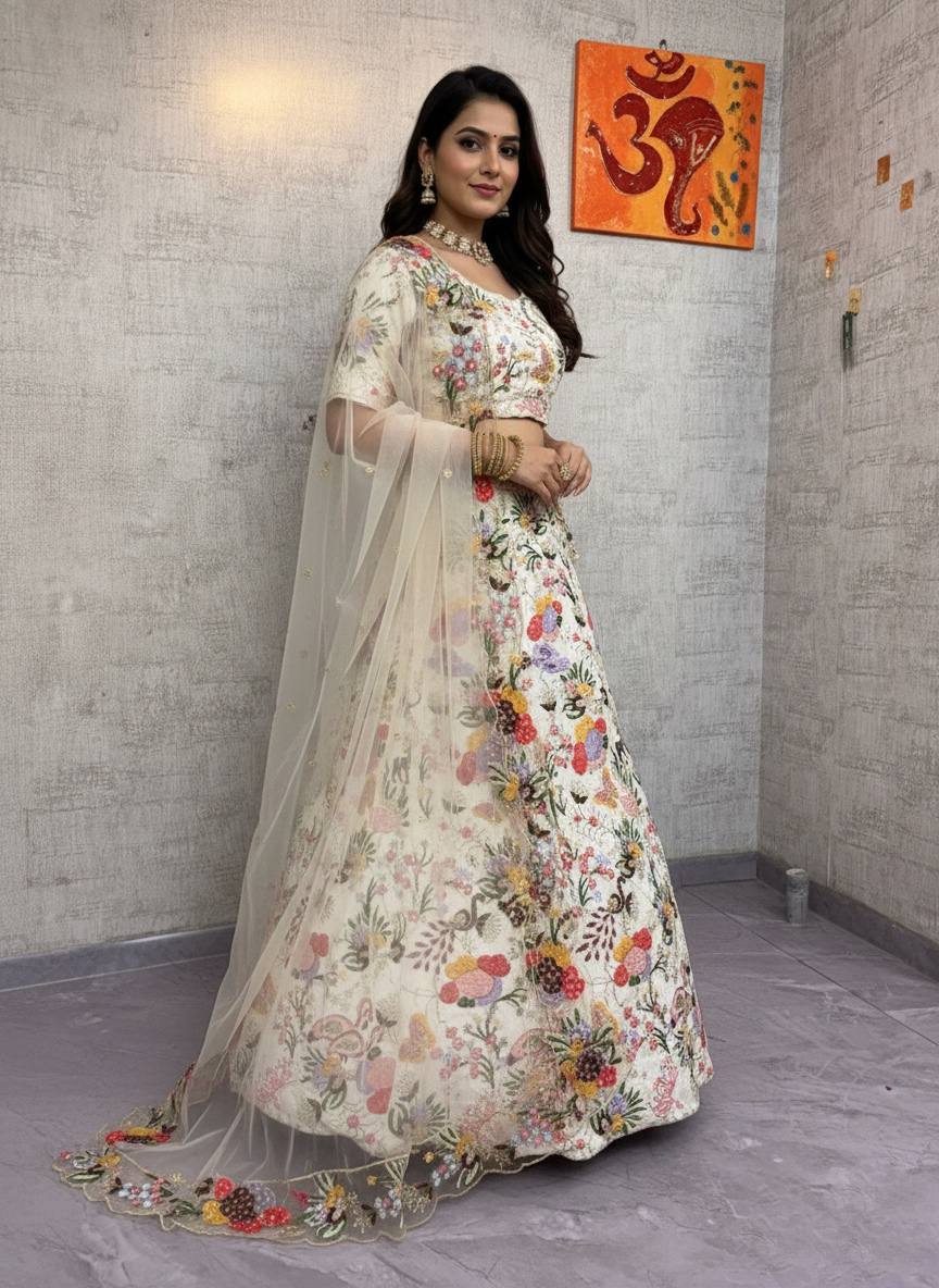 Premium Masti Silk Embroidery Lehenga Choli with Sequins Work
