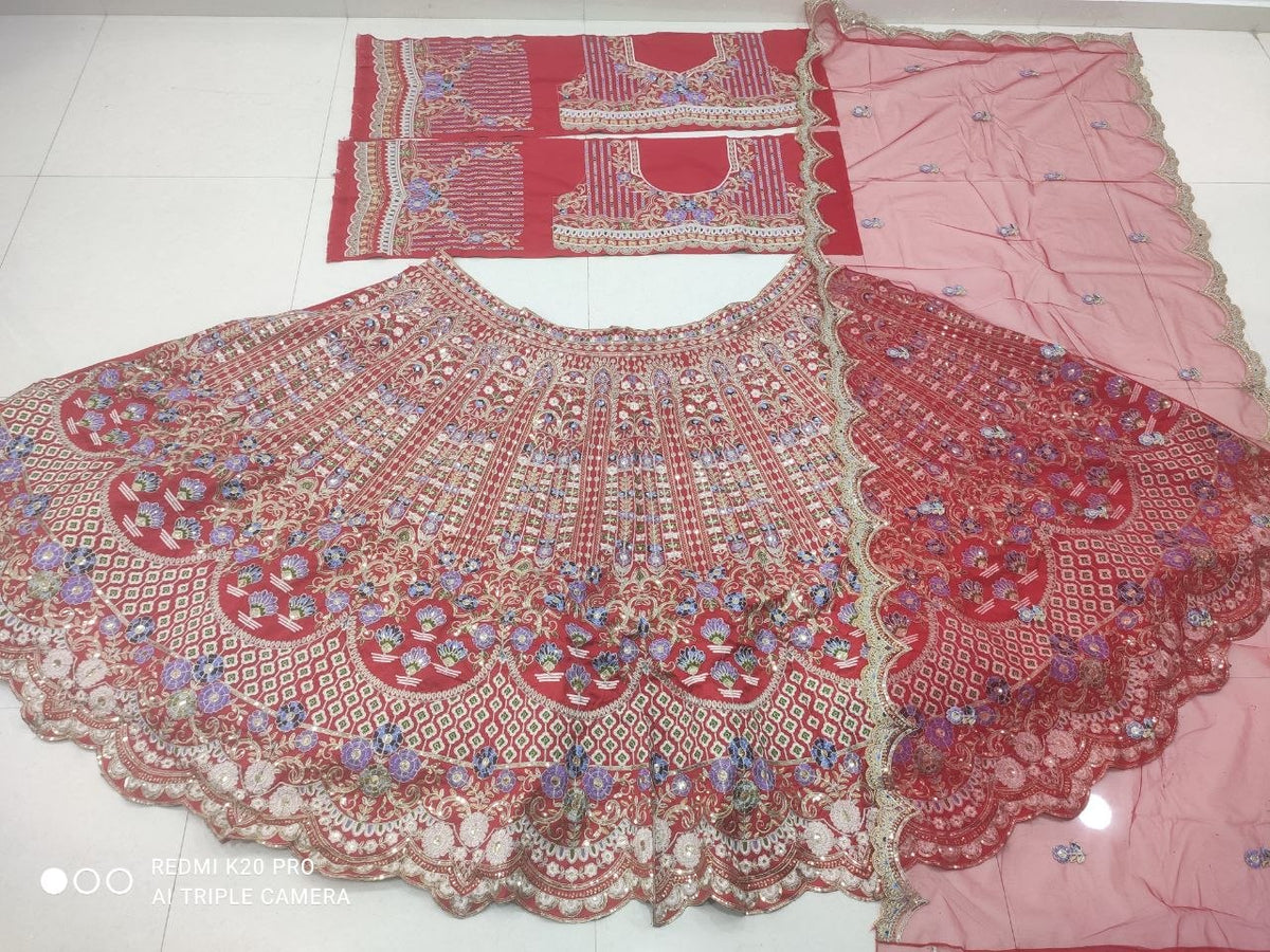 Designer Mono Satin Silk Lehenga Choli with Coding Sequins Cut-Work