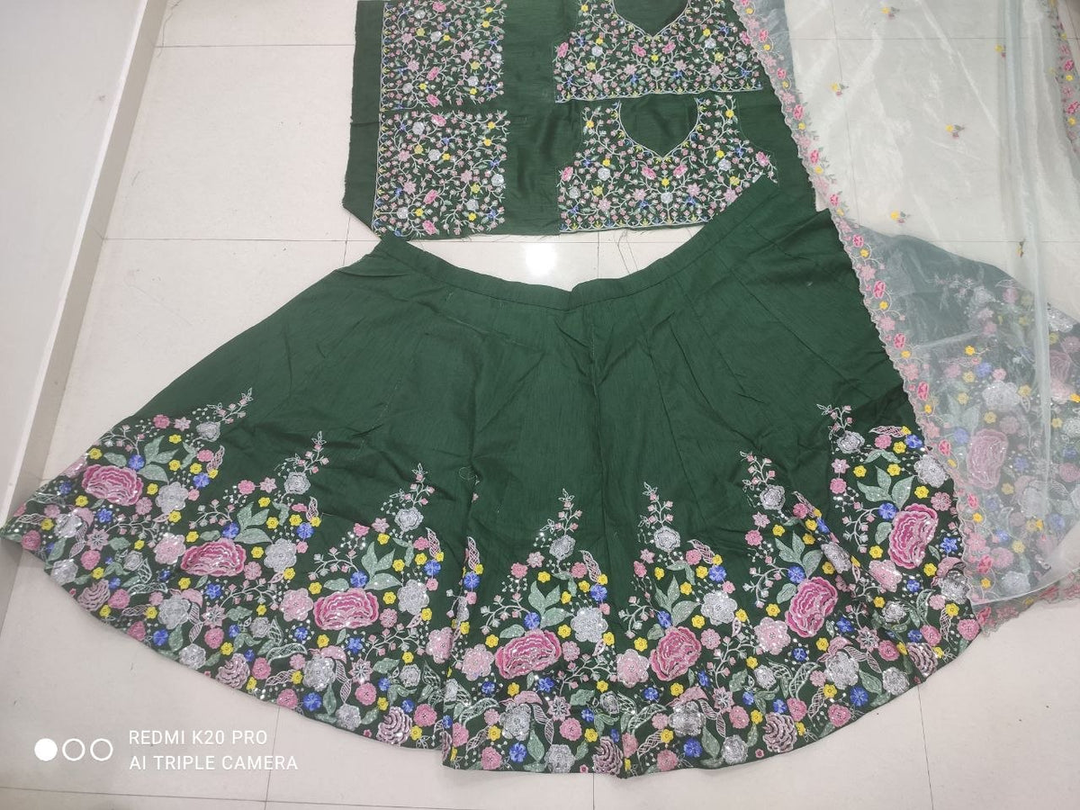 Premium Super Satin Silk Embroidery Lehenga Choli Set