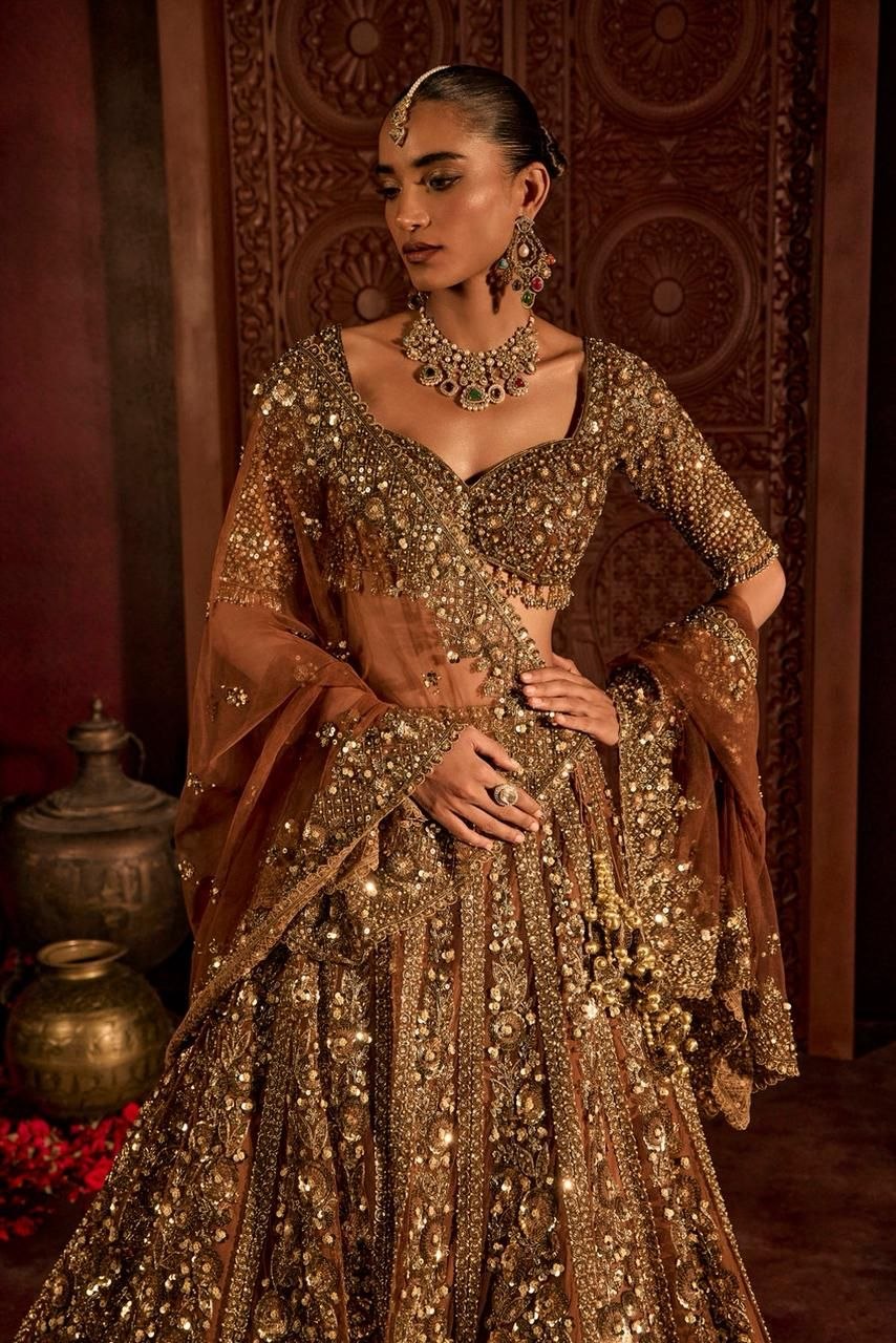 Premium Butterfly Net Lehenga Choli with Glass Sequins Dori Work