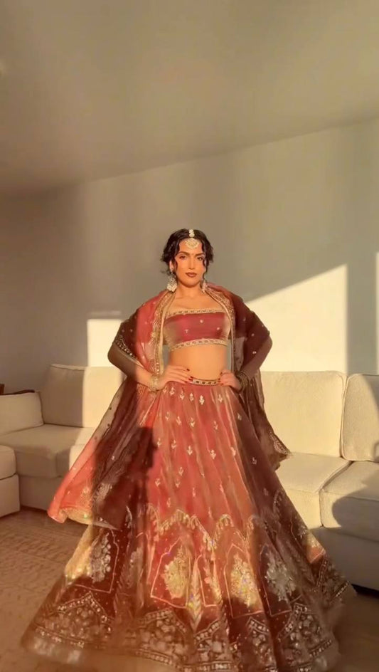 Krishma Silk Lehenga Choli with Sequence Thread Embroidery
