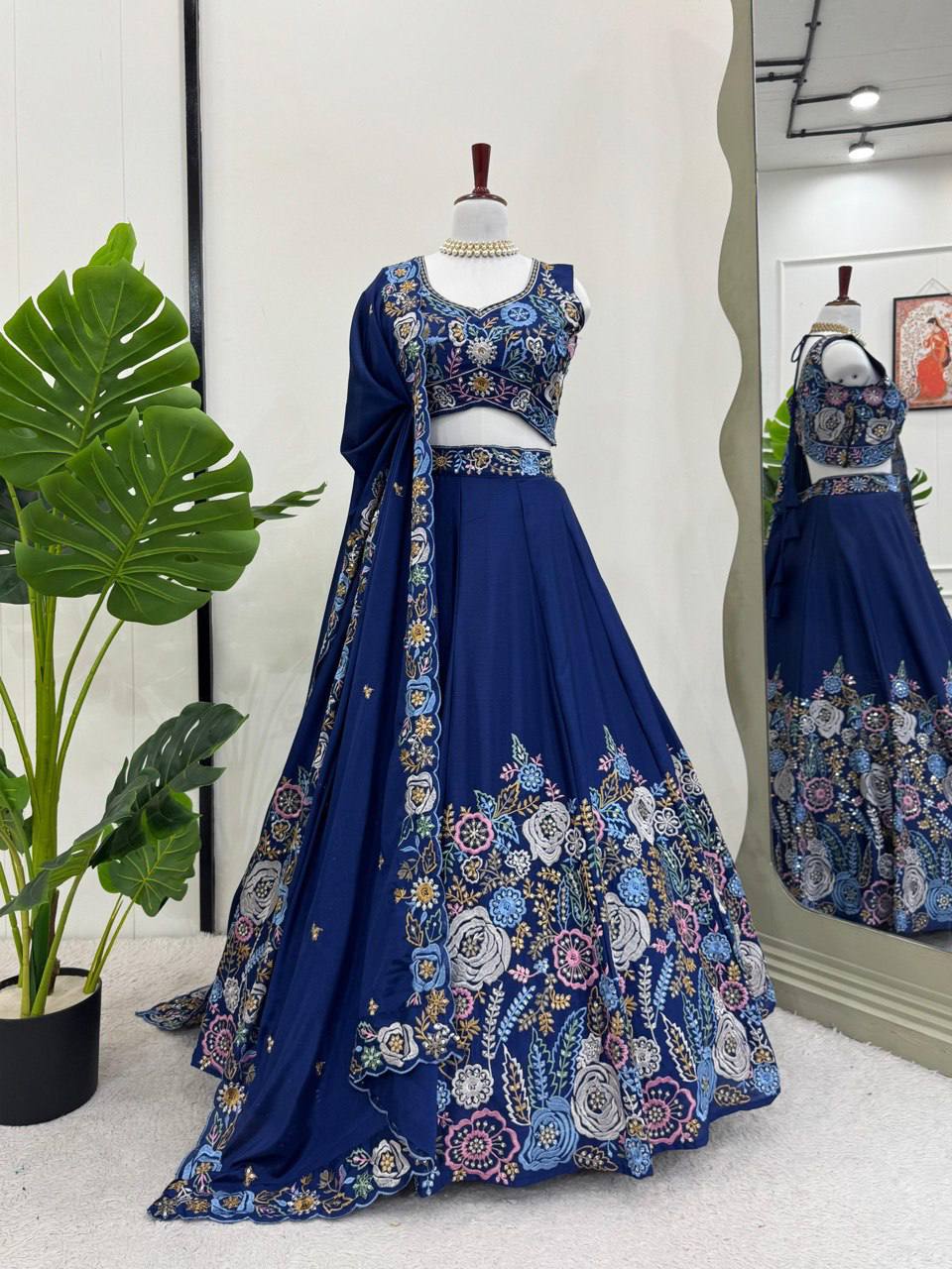 Heavy Chinon Silk Lehenga Choli with Sequence Work