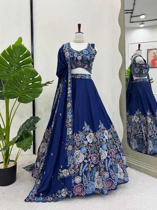 Heavy Chinon Silk Lehenga Choli with Sequence Work