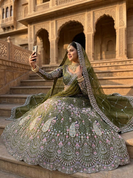Premium Butterfly Net Lehenga Choli with Coding Sequins Work