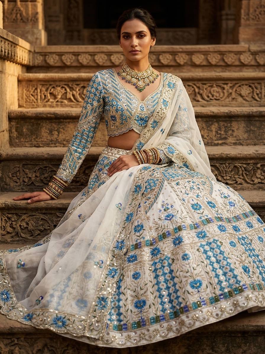 Premium Faux Georgette Lehenga Choli with Sequins Embroidery