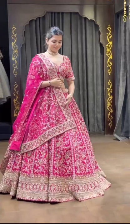 Premium Faux Georgette Lehenga Choli With Sequins Embroidery