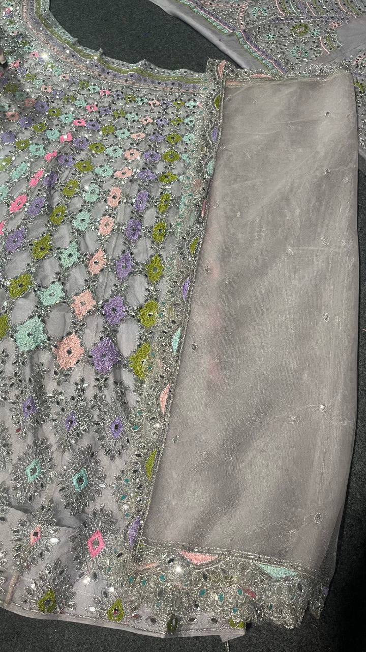 Premium Butterfly Net Lehenga Choli with Real Mirror Sequins Work