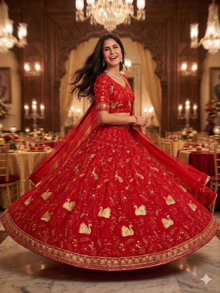 Premium Faux Georgette Peacock Design Lehenga Choli