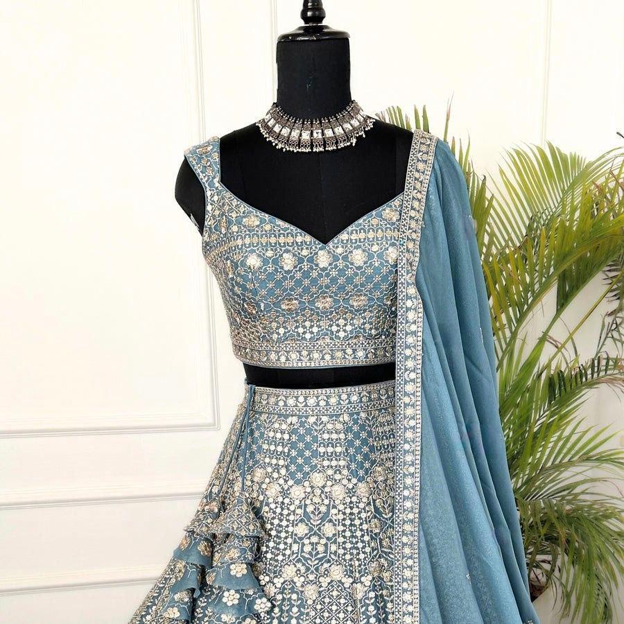 Premium Star Faux Georgette Lehenga Choli with Dual-Sequence Embroidery Heavy Flair