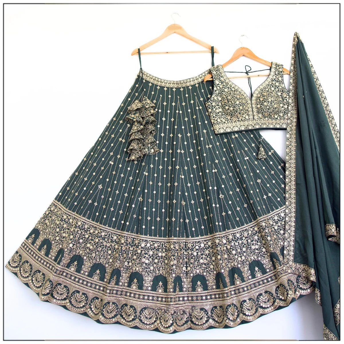 Royal Sequin Embroidered Georgette Lehenga Set