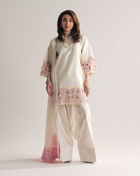 Premium Hand-Embellished Crepe Silk Farshi Suit Set