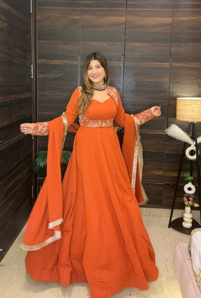 Premium Faux Georgette Maxi Anarkali Set