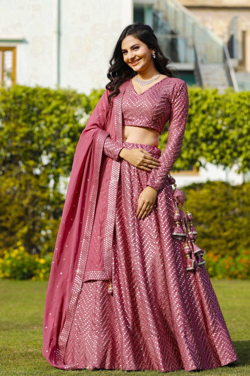 Royal Sequin Embroidered Georgette Lehenga Set