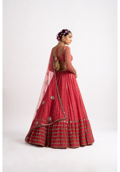 Bottle Green Sequence Embroidered Lehenga Choli Set