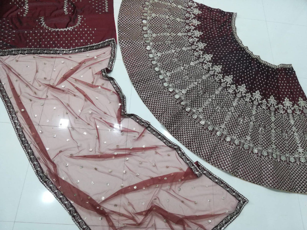 Premium Two Tone Taffeta Satin Silk Lehenga Choli Set