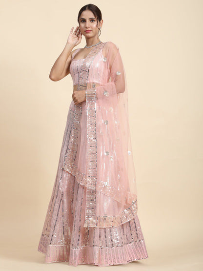 Georgette Sequin Embroidery Lehenga Set