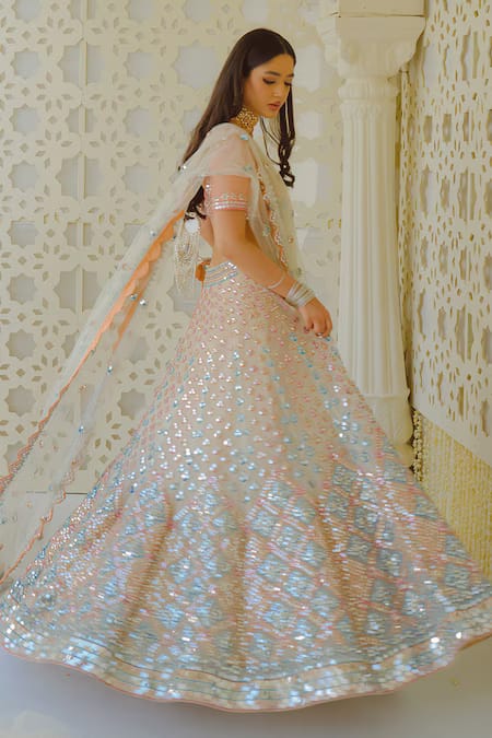 Butterfly Net Mirror-Work Lehenga choli set