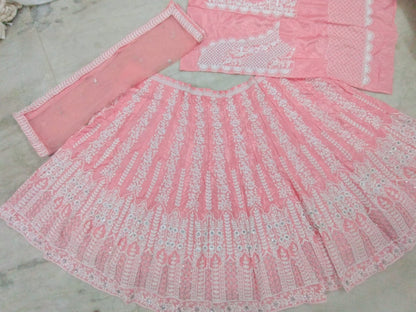 Premium Chinon Sequins Jari Embroidery Lehenga Set
