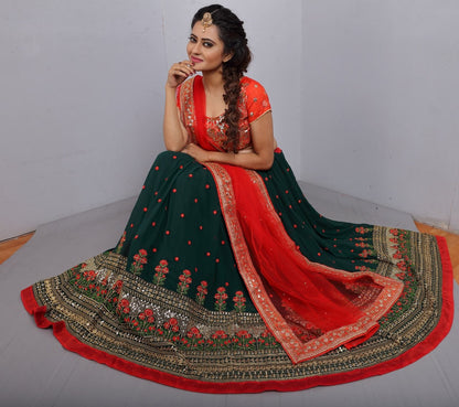 Premium Faux Georgette Sequin Lehenga Set