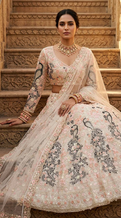 Premium Butterfly Net Lehenga Choli with Coding Sequins Work