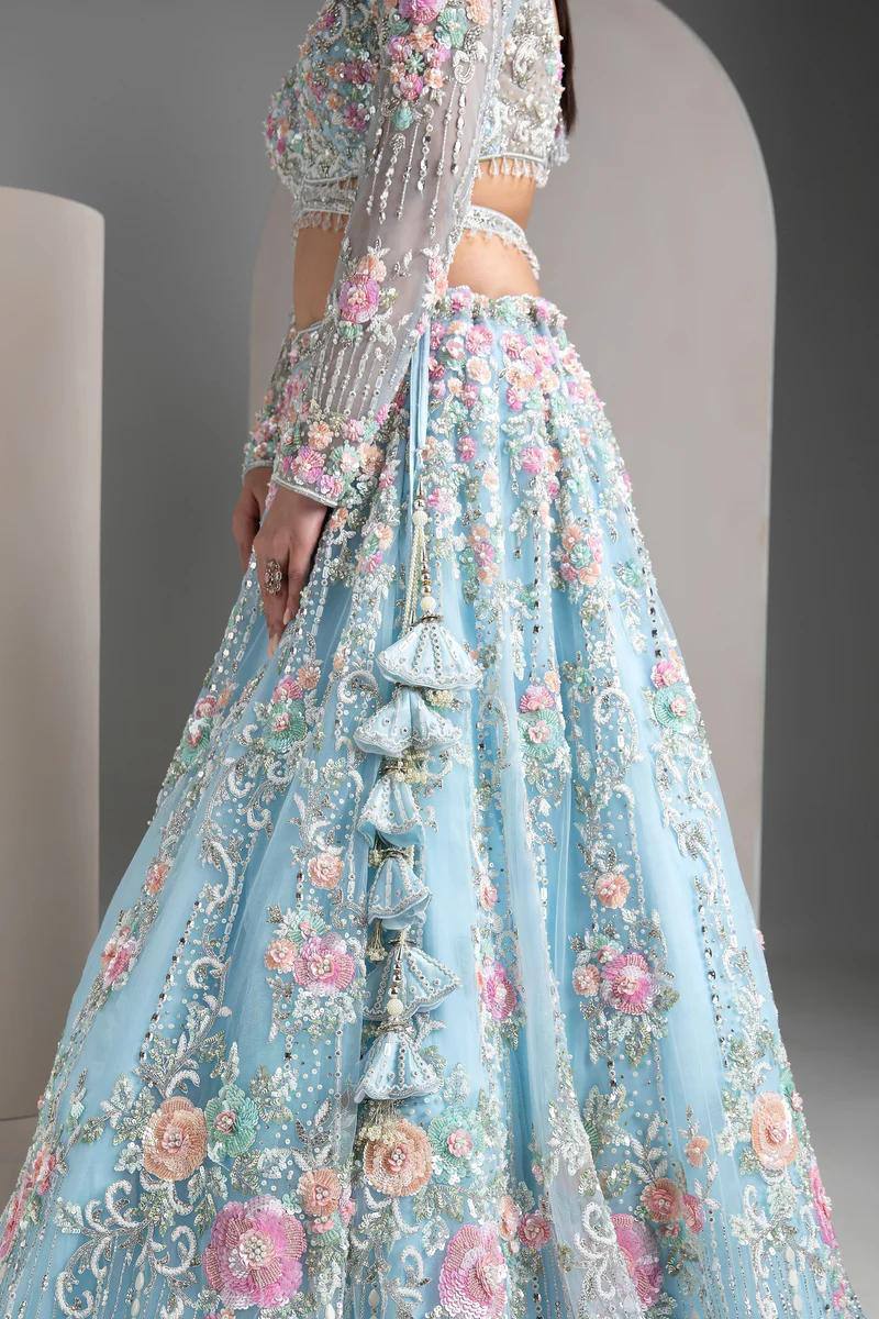 Premium Organza Silk Embroidered Lehenga Set