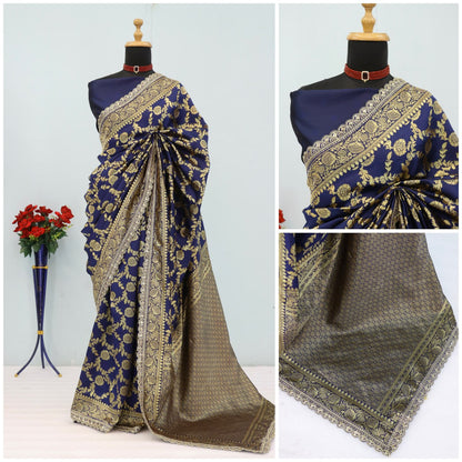 Banarasi Silk Saree Matching Silk Blouse Piece