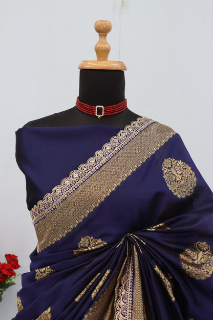Banarasi Silk Saree With SIlk Blouse Piece For Women
