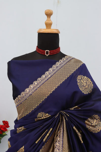 Banarasi Silk Saree With SIlk Blouse Piece For Women