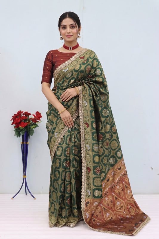 Wedding Wear Banarasi Silk Saree Blouse
