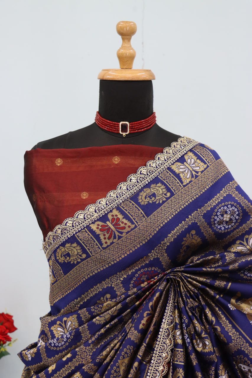 Latest Banarasi Silk Saree Blouse