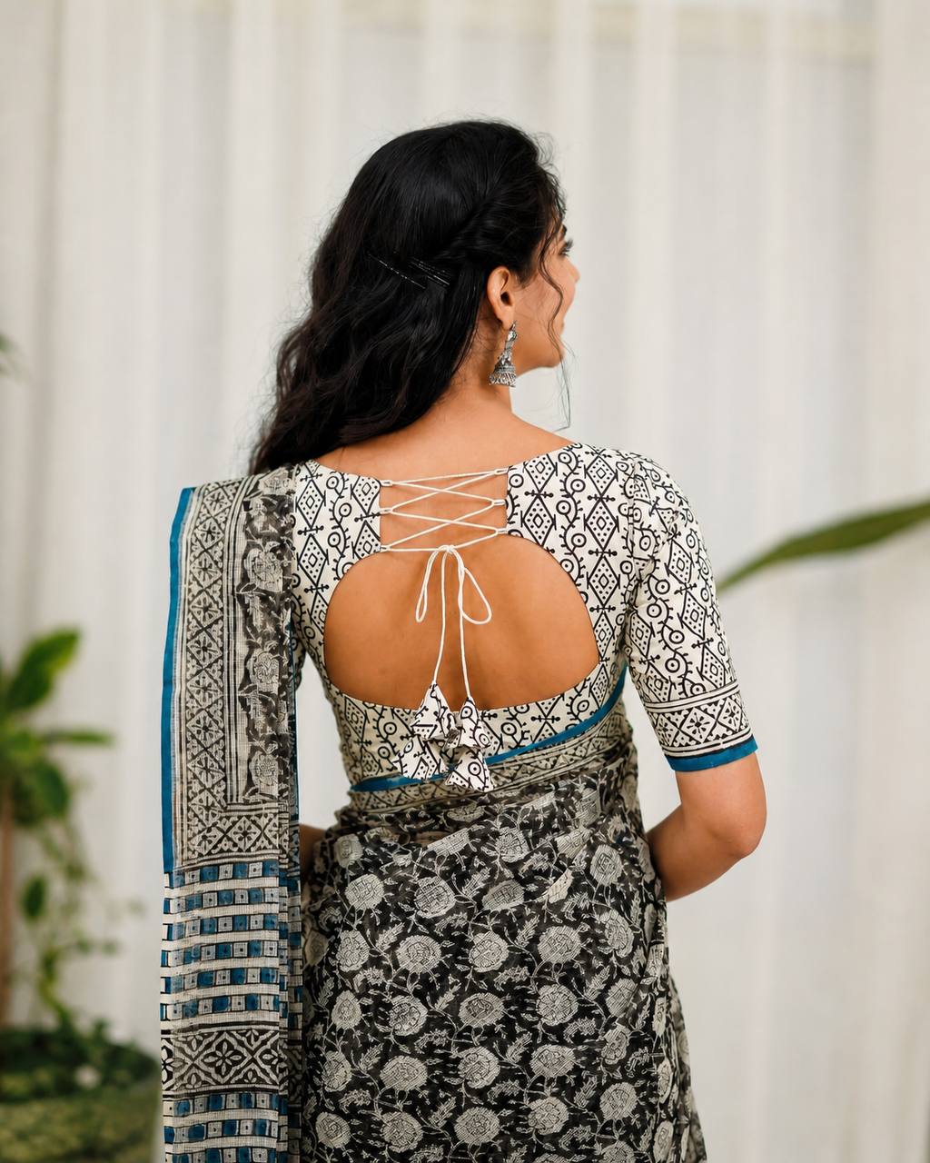 Premium Kota Doriya Digital Printed Saree with Check Weaving