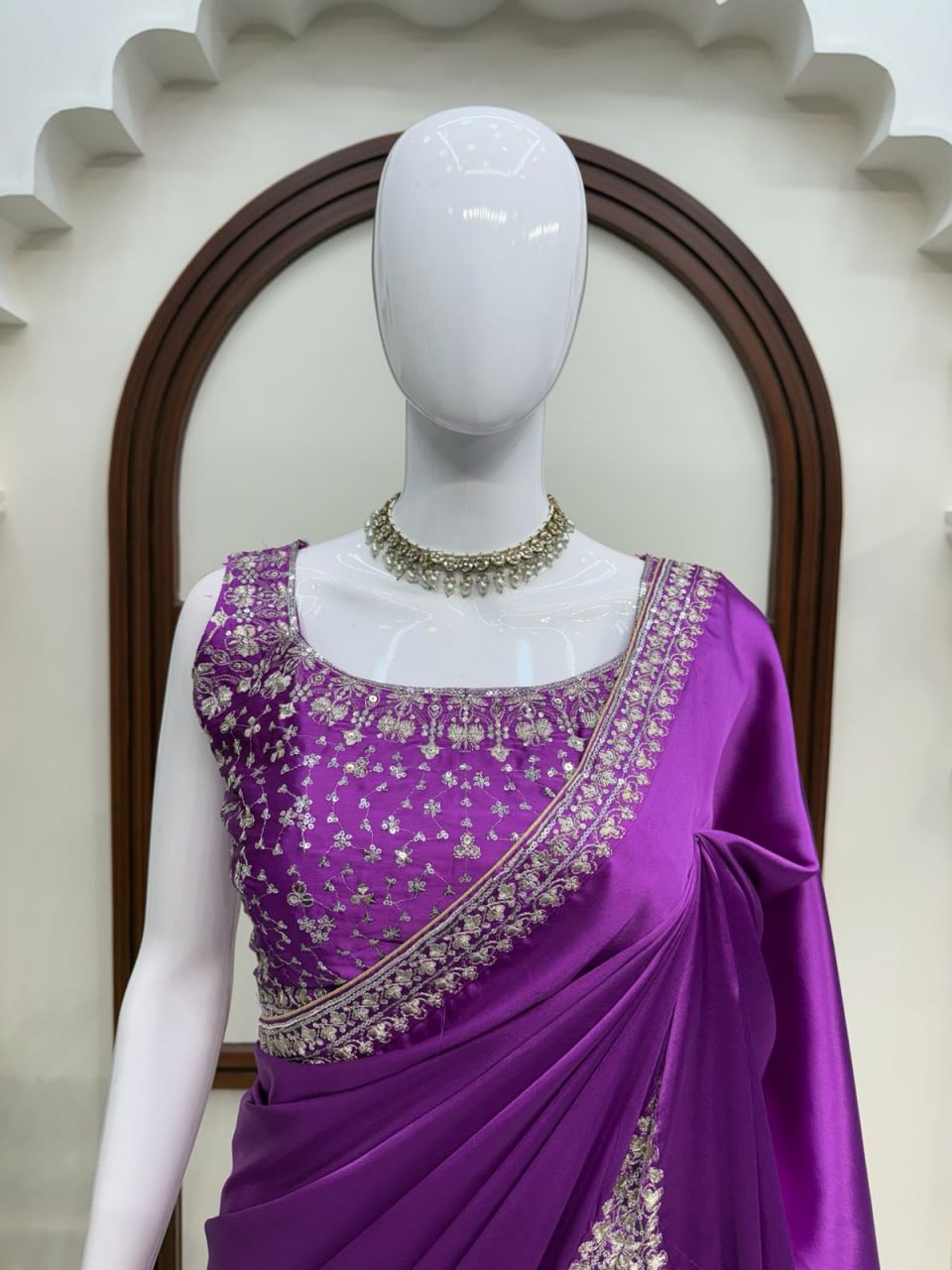Satin Silk Saree Blouse