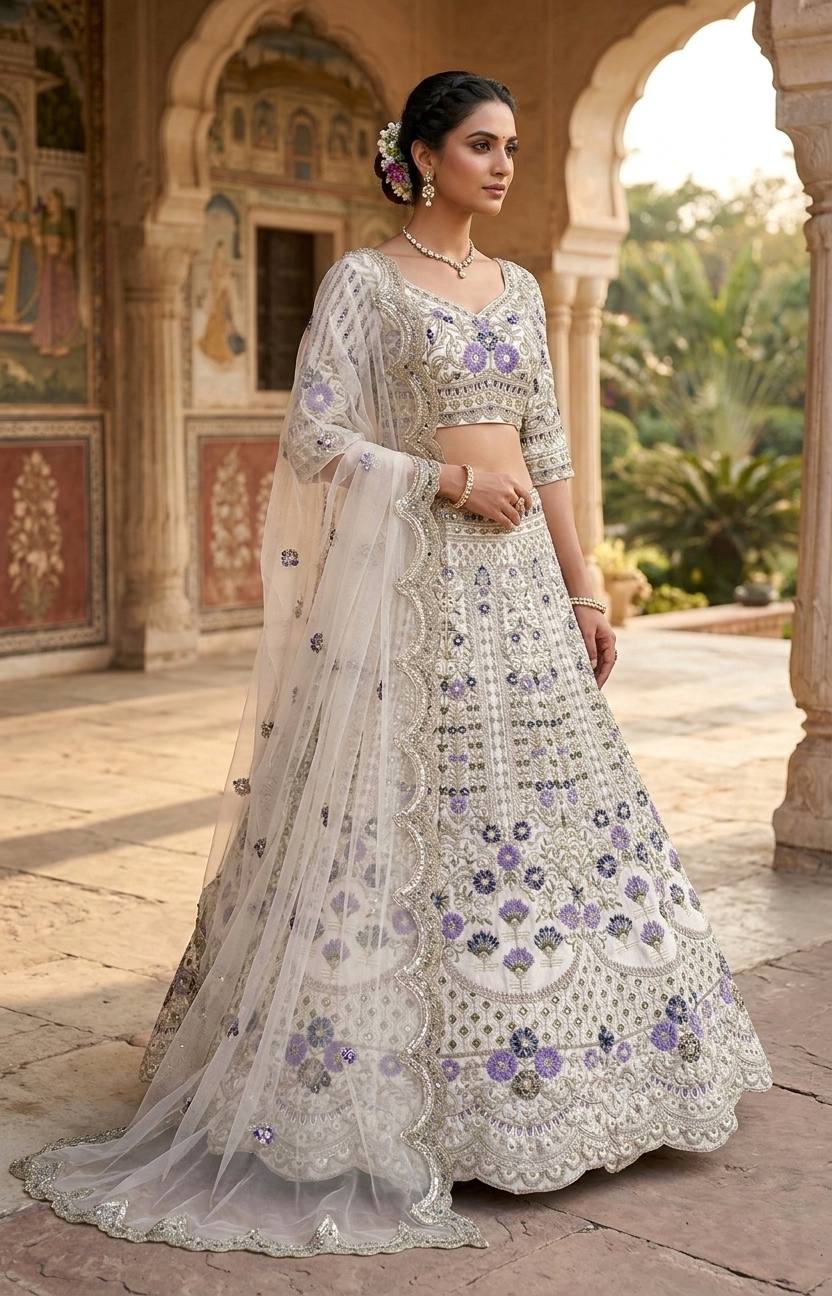 Exquisite Mono Satin Silk Lehenga Choli with Coding and Sequins Work