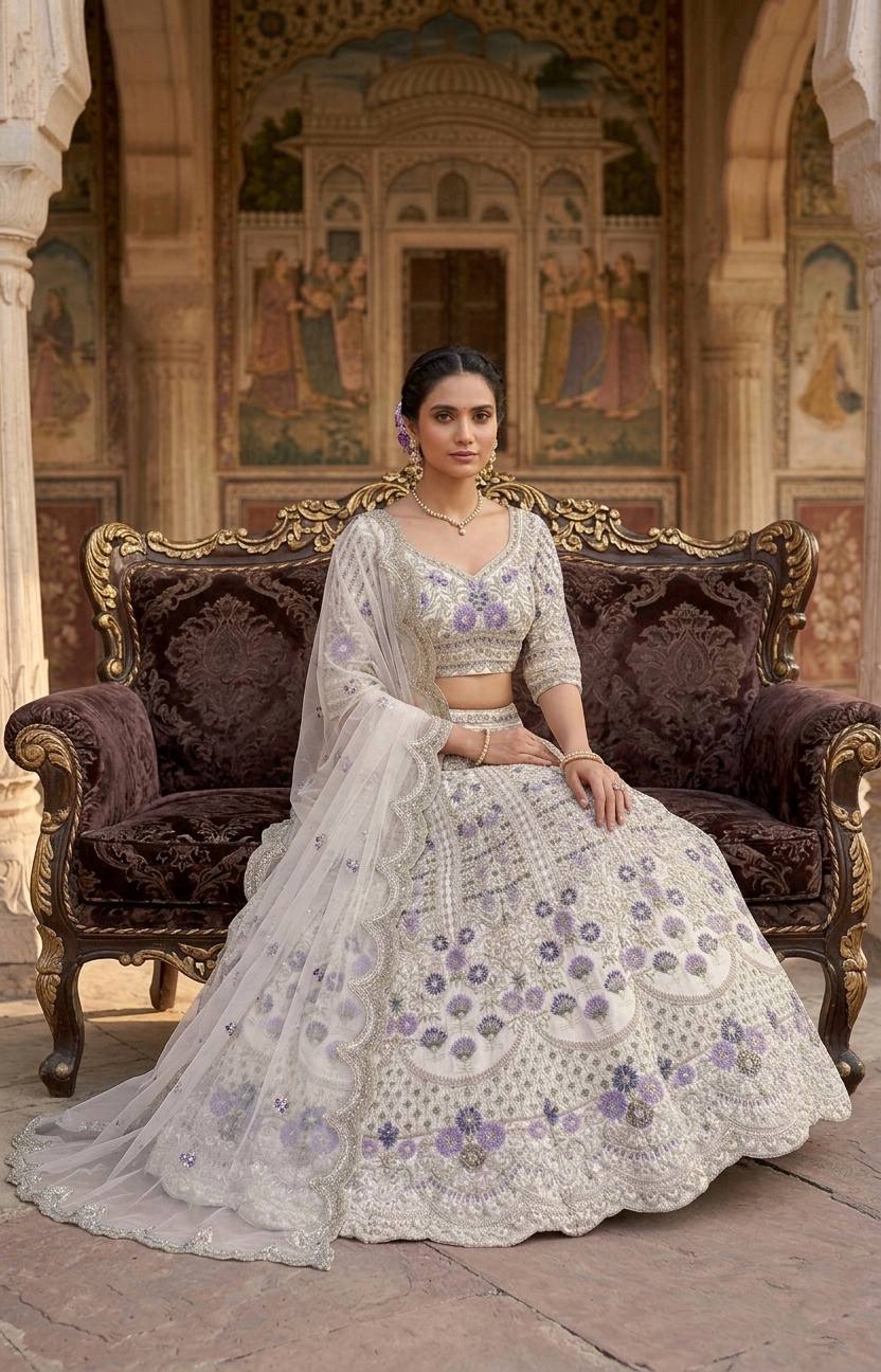 Exquisite Mono Satin Silk Lehenga Choli with Coding and Sequins Work