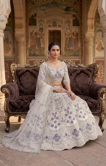 Exquisite Mono Satin Silk Lehenga Choli with Coding and Sequins Work