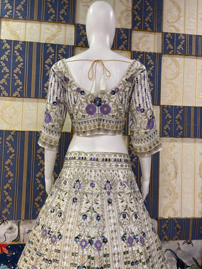 Exquisite Mono Satin Silk Lehenga Choli with Coding and Sequins Work
