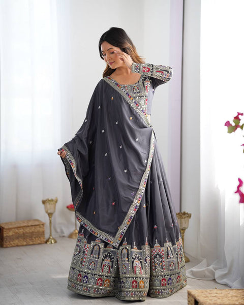 Wedding Wear Crape Silk Sequence Lehenga Choli