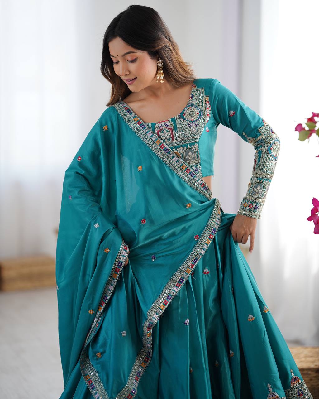 Wedding Wear Crape Silk Sequence Lehenga Choli