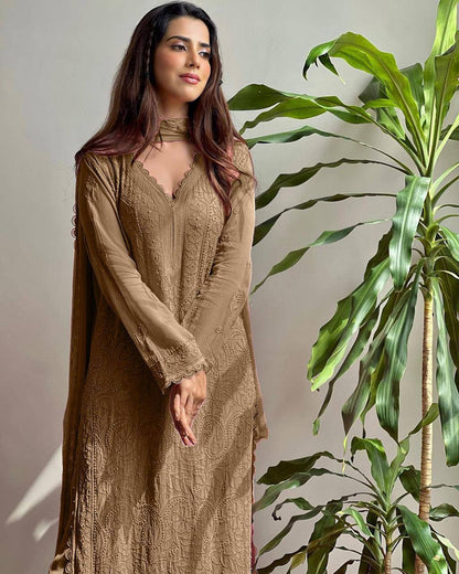 Party Wear Georgette Chikankari Embroidery Suit