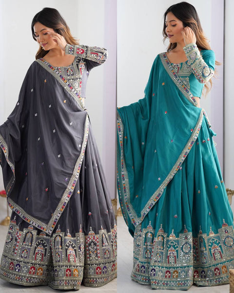 Wedding Wear Crape Silk Sequence Lehenga Choli
