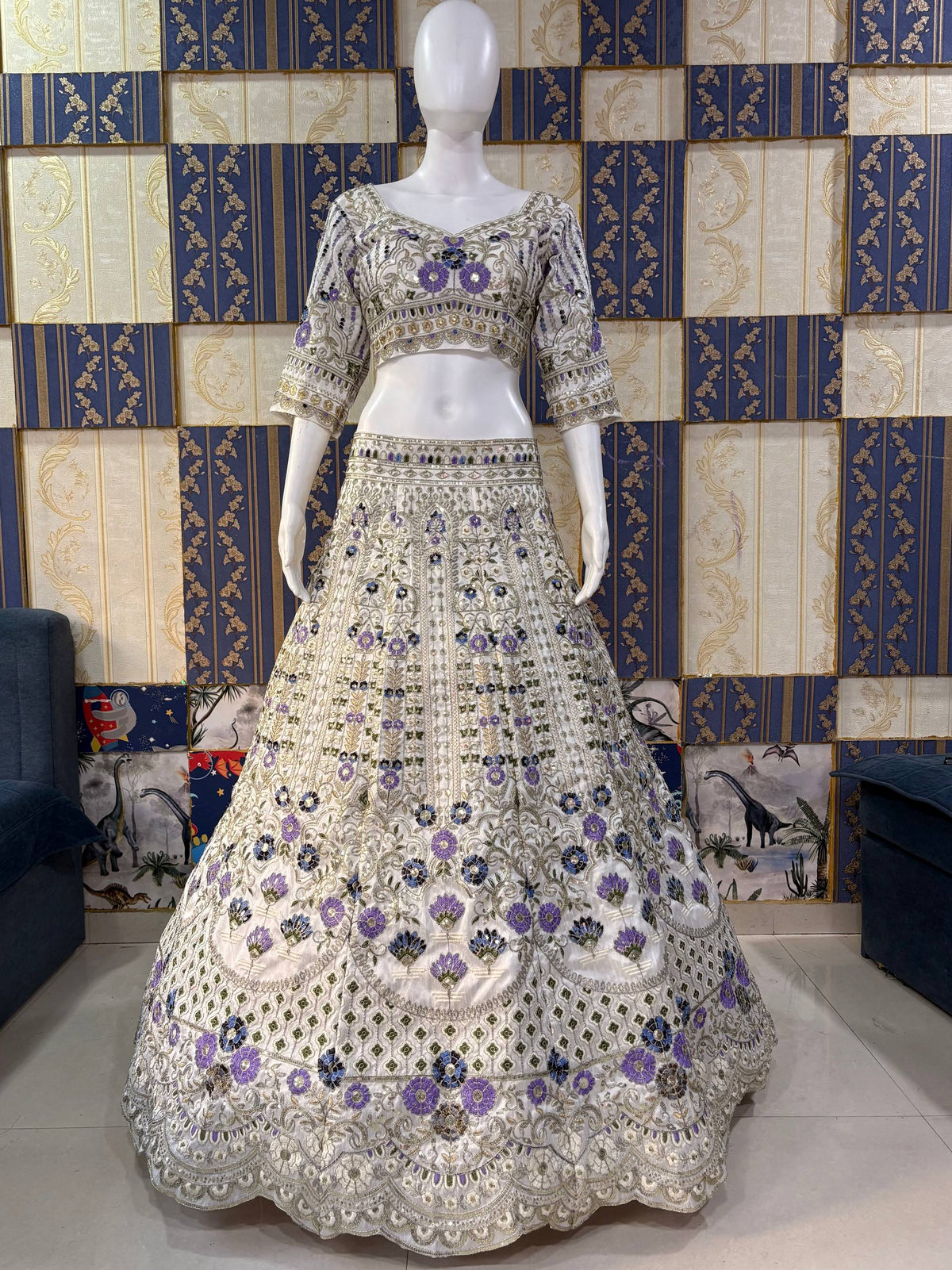 Exquisite Mono Satin Silk Lehenga Choli with Coding and Sequins Work