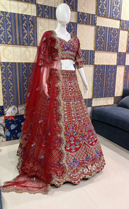 Exquisite Mono Satin Silk Lehenga Choli with Coding and Sequins Work