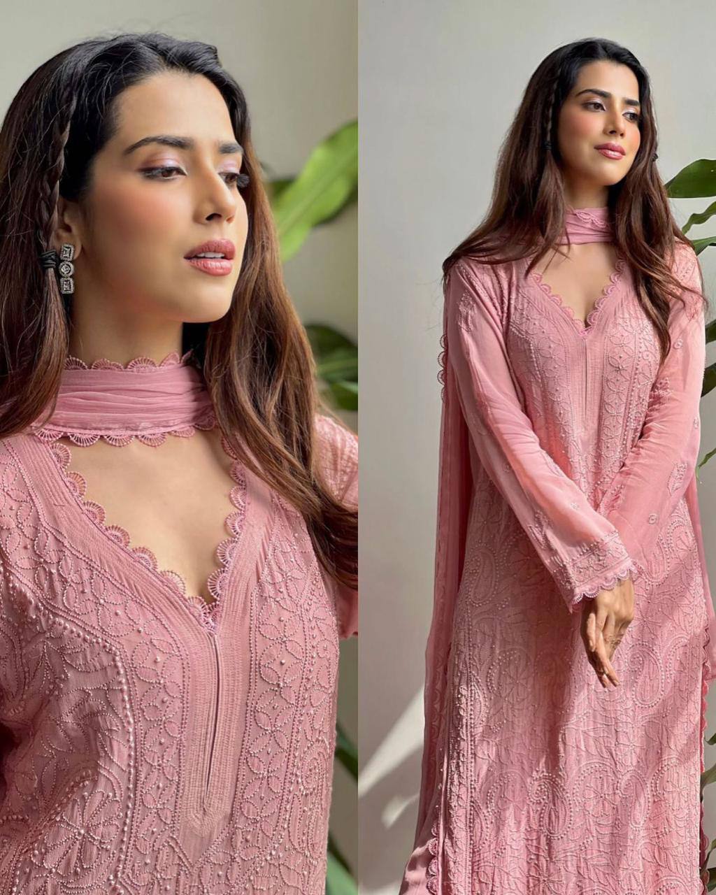 Party Wear Georgette Chikankari Embroidery Suit